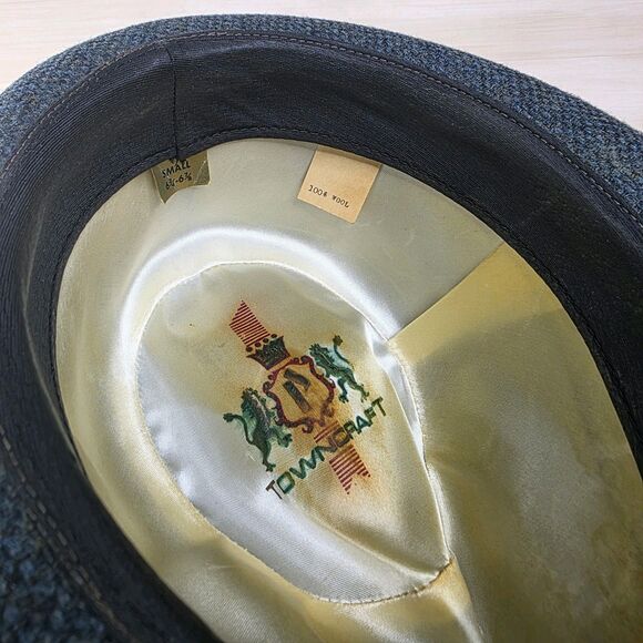 Vintage Tweed Wool Towncraft Fedora Hat Gray Size Small 6 3/4 - 6 7/8 - Picture 13 of 13